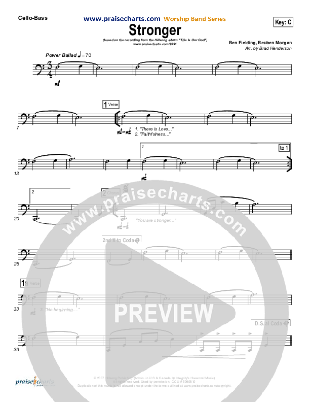 Stronger Cello/Bass (Hillsong Worship)