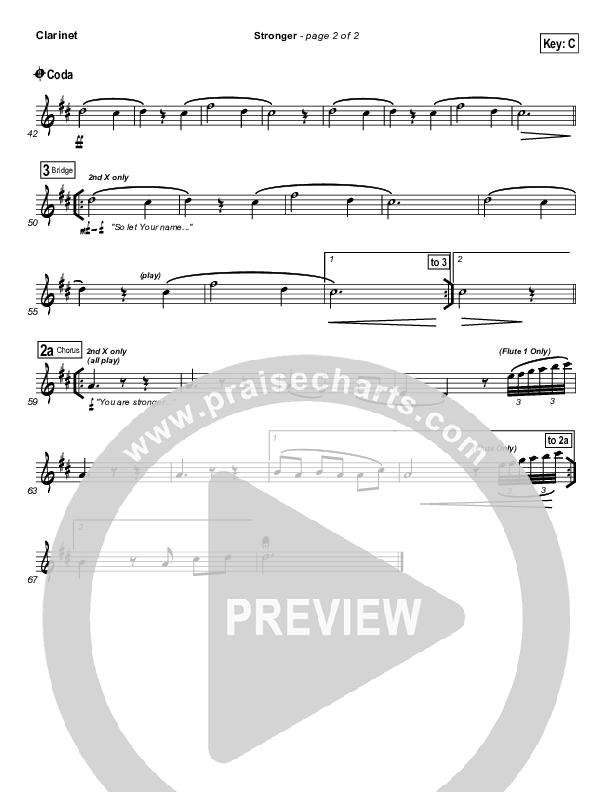 Stronger Clarinet (Hillsong Worship)