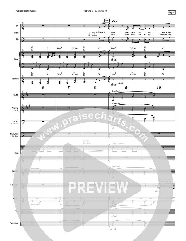 Stronger Conductor's Score (Hillsong Worship)