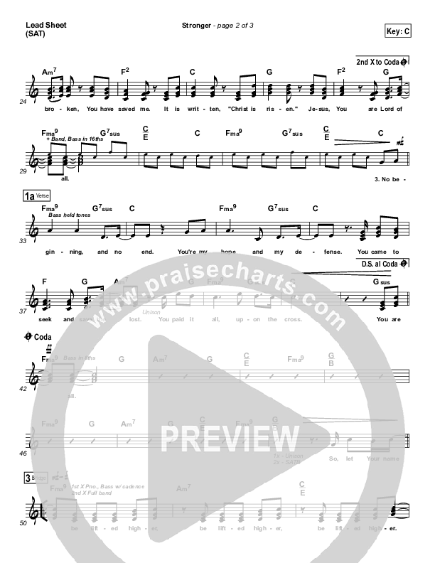 Stronger Lead Sheet (SAT) (Hillsong Worship)