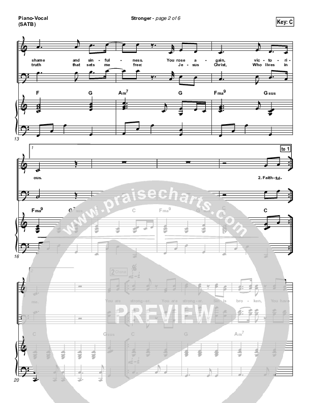 Stronger Piano/Vocal Pack (Hillsong Worship)