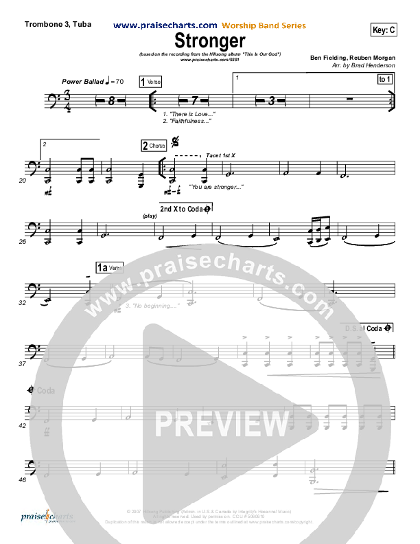Stronger Trombone 3/Tuba (Hillsong Worship)
