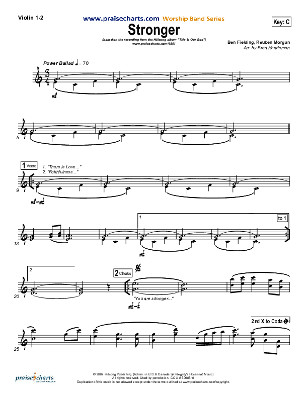 Stronger Violin 1/2 (Hillsong Worship)