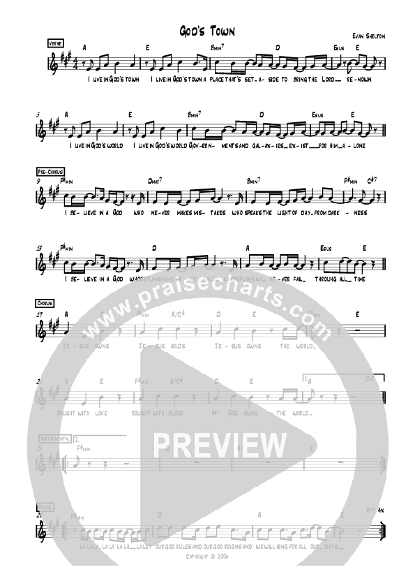 God's Town Lead Sheet (AGMF Worship)