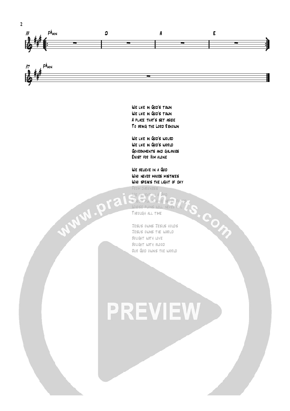 God's Town Lead Sheet (AGMF Worship)