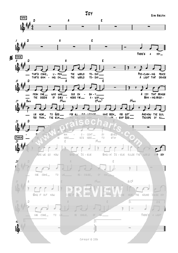 Joy Lead Sheet (AGMF Worship)