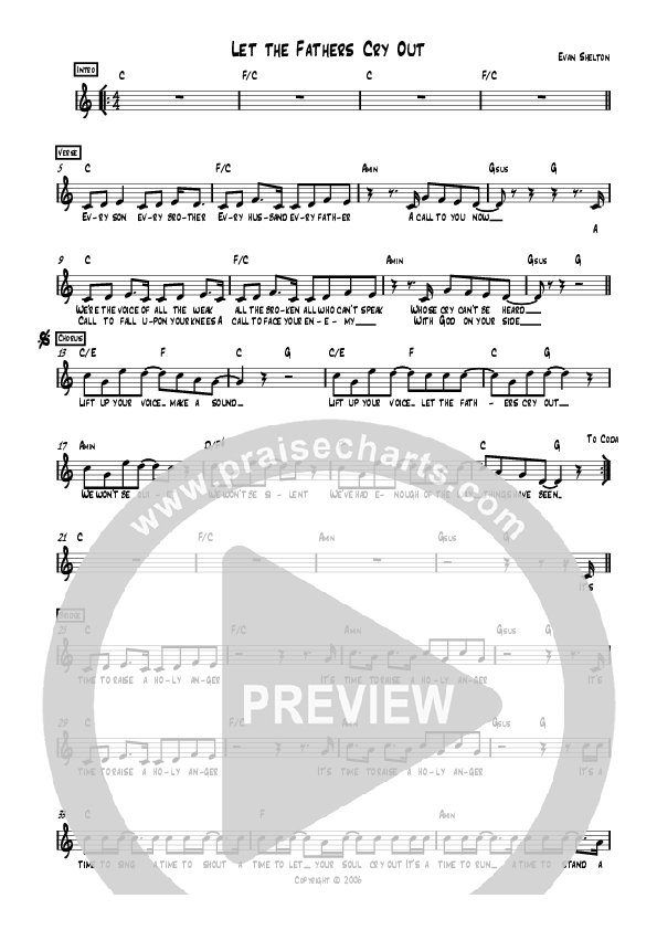 Let The Fathers Cry Out Lead Sheet (AGMF Worship)