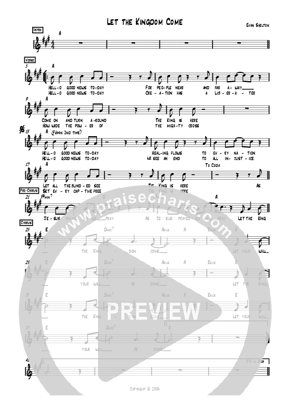 Let The Kingdom Come Lead Sheet (AGMF Worship)