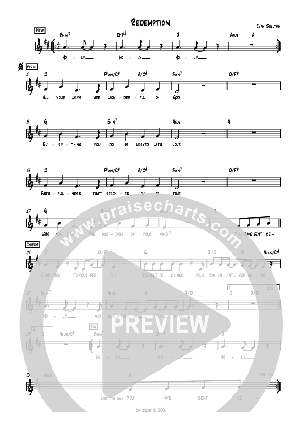 Redemption Lead Sheet (AGMF Worship)