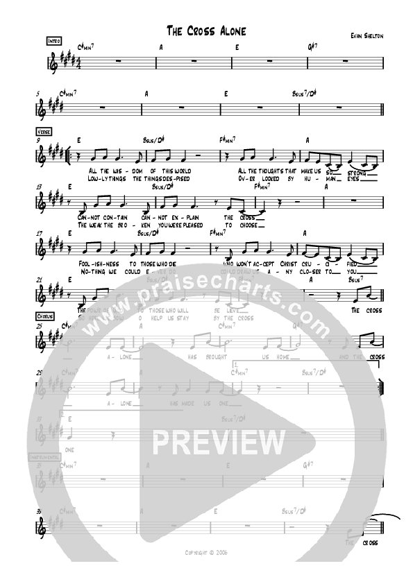 The Cross Alone Lead Sheet (AGMF Worship)