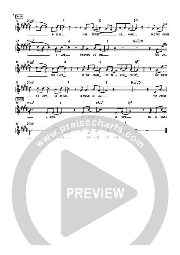 The Cross Alone Lead Sheet (AGMF Worship)