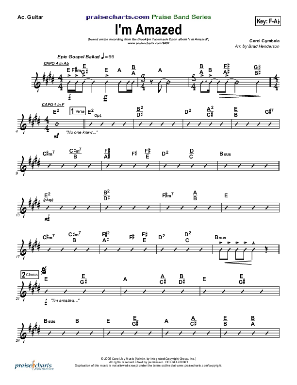 I'm Amazed Acoustic Guitar (Songs of Brooklyn Tabernacle Choir (PraiseCharts Edition))