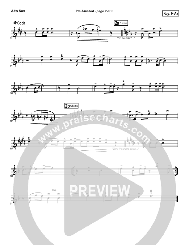 I'm Amazed Alto Sax (Songs of Brooklyn Tabernacle Choir (PraiseCharts Edition))