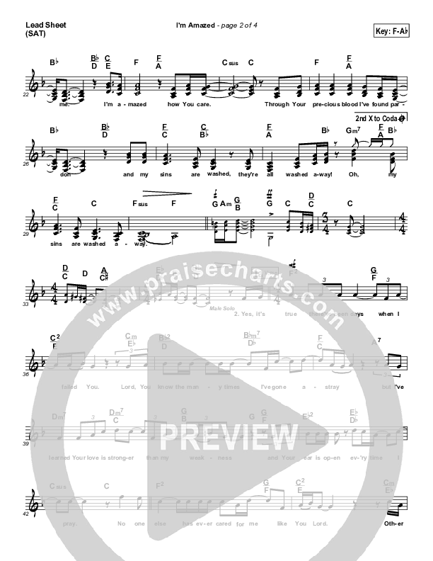 I'm Amazed Lead Sheet (SAT) (Songs of Brooklyn Tabernacle Choir (PraiseCharts Edition))