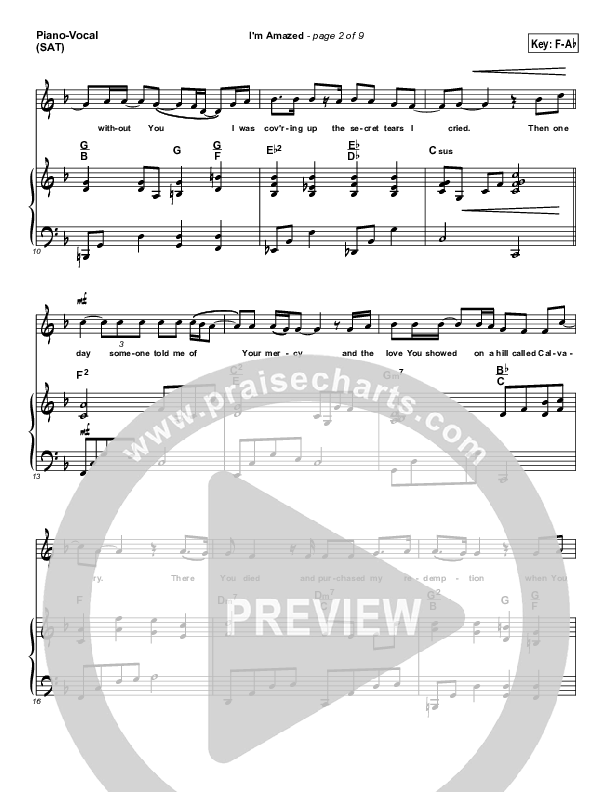 I'm Amazed Piano/Vocal (SAT) (Songs of Brooklyn Tabernacle Choir (PraiseCharts Edition))