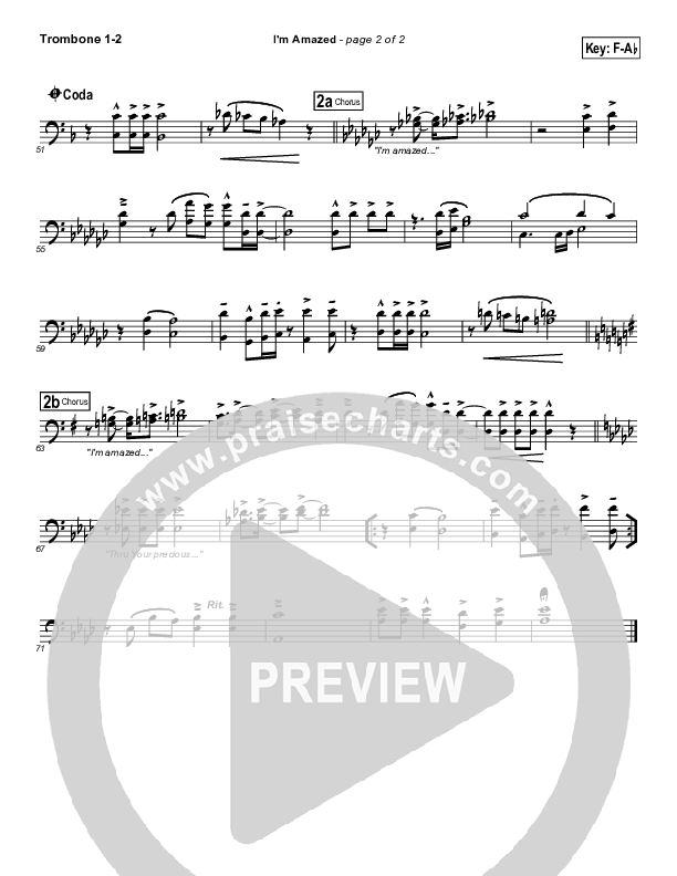 I'm Amazed Trombone 1/2 (Songs of Brooklyn Tabernacle Choir (PraiseCharts Edition))