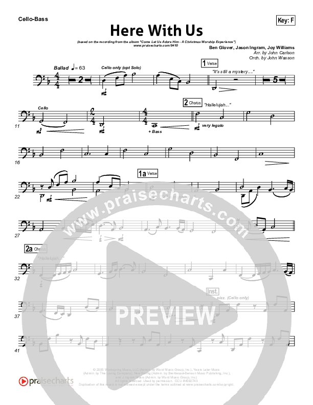 Here With Us Cello/Bass (Joy Williams)