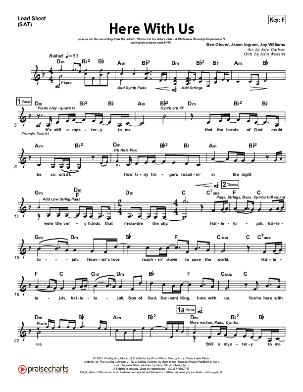 Here With Us Lead Sheet (SAT) (Joy Williams)