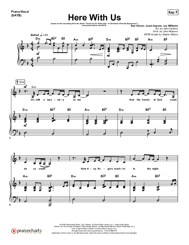 Here With Us Piano/Vocal (SATB) (Joy Williams)