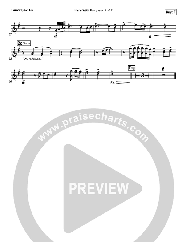 Here With Us Tenor Sax 1/2 (Joy Williams)