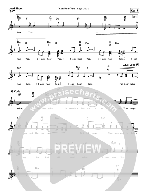 I Can Hear You Lead Sheet (Brad Henderson)