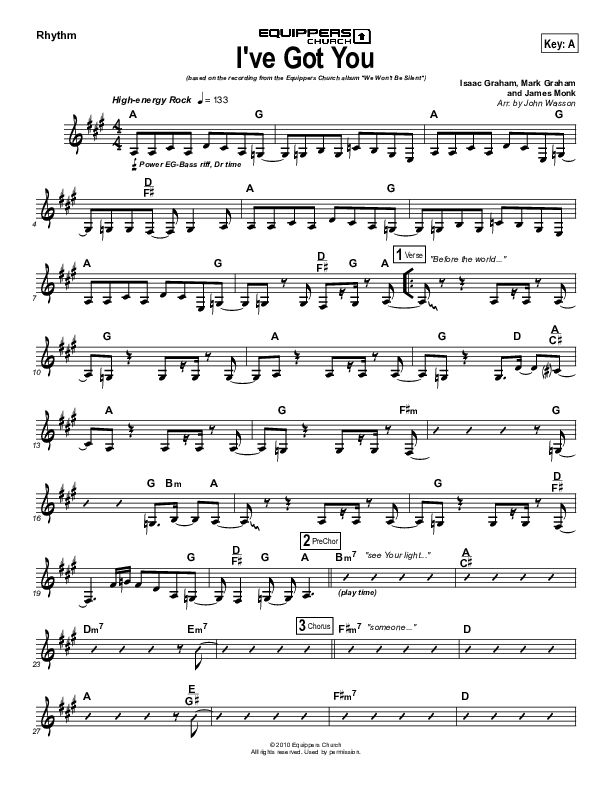 I've Got You Rhythm Chart (Equippers Church)
