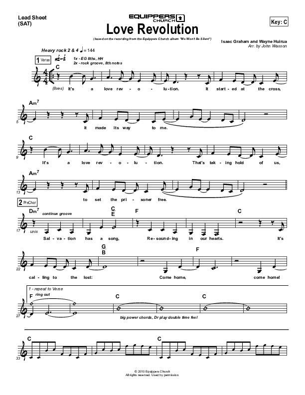 Love Revolution Lead Sheet (Equippers Church)