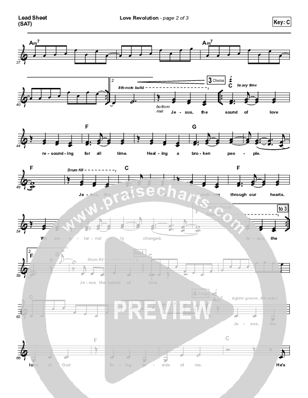 Love Revolution Lead Sheet (Equippers Church)