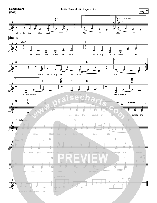 Love Revolution Lead Sheet (Equippers Church)