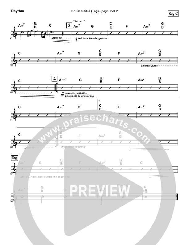 So Beautiful Rhythm Chart (Equippers Church)